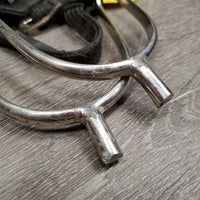 Light POW Spurs, Braided Nylon Spur Straps *fair, peeled, bubbled, rusty, dirty, film
