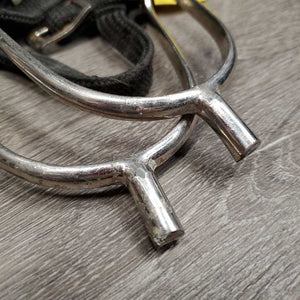 Light POW Spurs, Braided Nylon Spur Straps *fair, peeled, bubbled, rusty, dirty, film