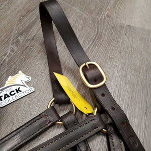 Soft Thick Leather Halter, adj *xc/like new, mnr film & dents