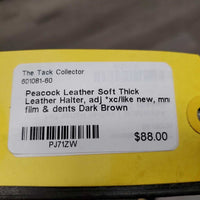 Soft Thick Leather Halter, adj *xc/like new, mnr film & dents
