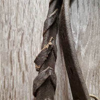 Rsd Padded Bridle, Braided Reins *gc/fair, dirt, discolored, cut end, dry, older, browband ends: unstitched, curled & hard, broken laces
