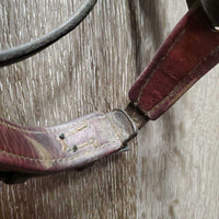Rsd Padded Bridle, Braided Reins *gc/fair, dirt, discolored, cut end, dry, older, browband ends: unstitched, curled & hard, broken laces
