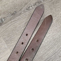 Pr Stirrup Leathers *fair/gc, clean, stains, v.rubbed, dented & creased, xholes, thin spots, bent, dry, stiff, older, uneven, Light CRACKING
