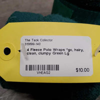 4 Fleece Polo Wraps *gc, hairy, clean, clumpy