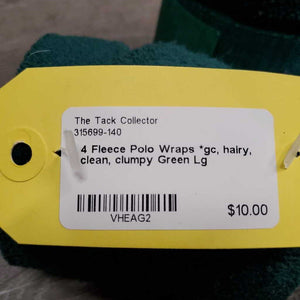 4 Fleece Polo Wraps *gc, hairy, clean, clumpy