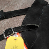 Hvy Suede Full Show Chaps, Fringe, Concho *xc/vgc, mnr dirt & rubs, folded & tapped waist