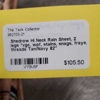 Hi Neck Rain Sheet, 2 legs *vgc, wpf, stains, snags, frays, threads
