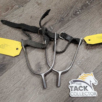 POW Spurs, Braided Nylon Straps *gc/fair, widened, scratches Straps: dirty, frayed, snags
