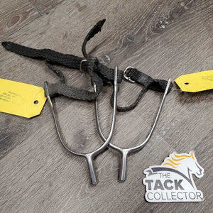 POW Spurs, Braided Nylon Straps *gc/fair, widened, scratches Straps: dirty, frayed, snags