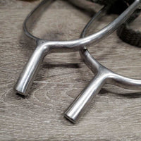 POW Spurs, Braided Nylon Straps *gc/fair, widened, scratches Straps: dirty, frayed, snags