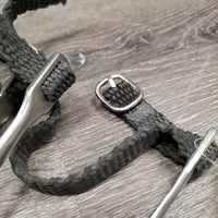 POW Spurs, Braided Nylon Straps *gc/fair, widened, scratches Straps: dirty, frayed, snags
