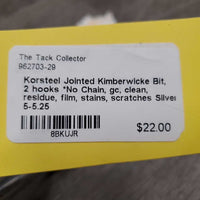 Jointed Kimberwicke Bit, 2 hooks *No Chain, gc, clean, residue, film, stains, scratches
