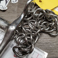 Med Port Weymouth, 5" thin Bradoon, Chain *vgc, clean, residue, stains
