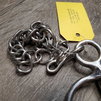 SS Mullen Mouth Pelham Bit, Wide Barrel Sides, Chain *vgc, clean, mnr stains
