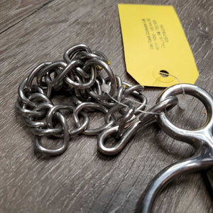 SS Mullen Mouth Pelham Bit, Wide Barrel Sides, Chain *vgc, clean, mnr stains