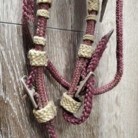 Nylon Rope Headstall *gc, dirty, dusty, rubs, tangled tassles, older, mnr rubs & frays