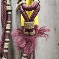 Nylon Rope Headstall *gc, dirty, dusty, rubs, tangled tassles, older, mnr rubs & frays
