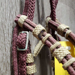 Nylon Rope Headstall *gc, dirty, dusty, rubs, tangled tassles, older, mnr rubs & frays