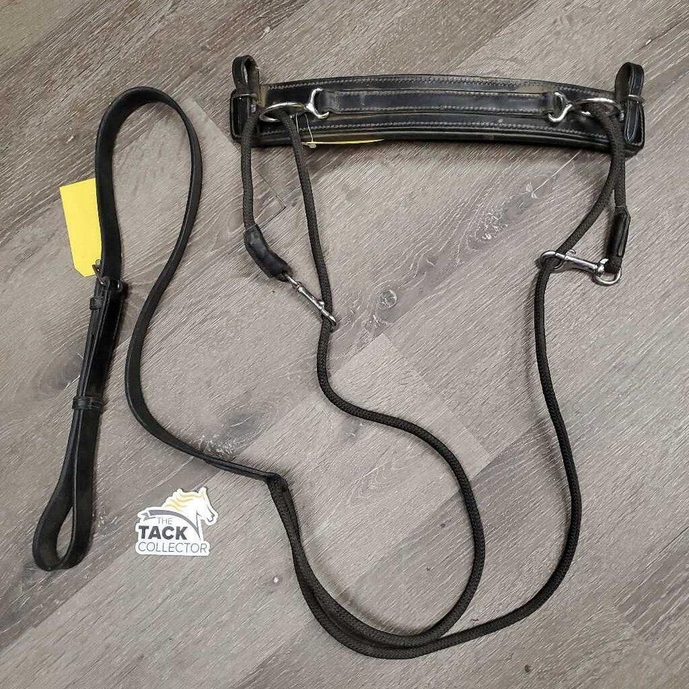 Leather & Rope Chambon, Hvy - Wide Padded Crown Piece *vgc, v.dusty & dirty