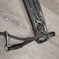 Leather & Rope Chambon, Hvy - Wide Padded Crown Piece *vgc, v.dusty & dirty