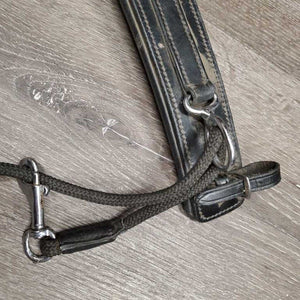 Leather & Rope Chambon, Hvy - Wide Padded Crown Piece *vgc, v.dusty & dirty