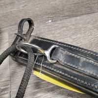 Leather & Rope Chambon, Hvy - Wide Padded Crown Piece *vgc, v.dusty & dirty