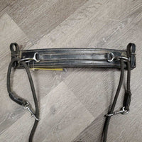 Leather & Rope Chambon, Hvy - Wide Padded Crown Piece *vgc, v.dusty & dirty