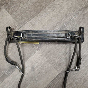 Leather & Rope Chambon, Hvy - Wide Padded Crown Piece *vgc, v.dusty & dirty
