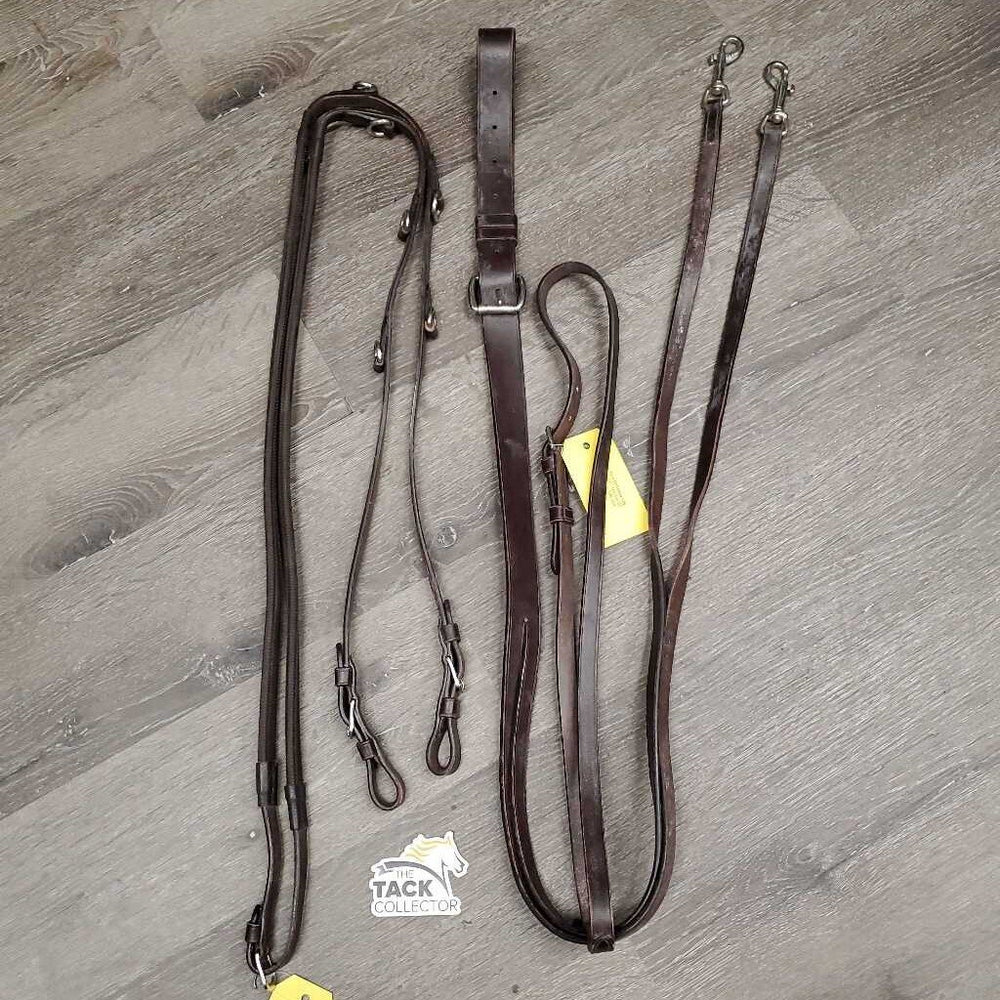 German Martingale, Rubber - Leather Reins *xc/vgc mnr scraped edges, dirt & residue/film