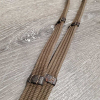 Cotton Web Reins, finger stoppers *gc, dirt, v.chewed & scraped
