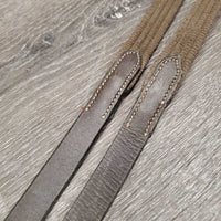 Cotton Web Reins, finger stoppers *gc, dirt, v.chewed & scraped
