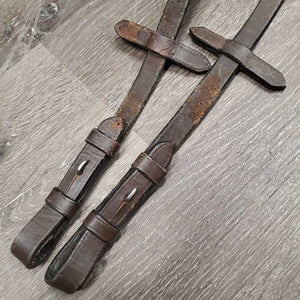 Cotton Web Reins, finger stoppers *gc, dirt, v.chewed & scraped