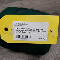 4 Fleece Polo Wraps, bag *new, mnr shavings/hay, dirty bag, older?
