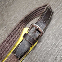 Cotton Web Draw Reins, leather loop - buckle ends *gc, stains, discolored
