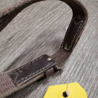 Cotton Web Draw Reins, leather loop - buckle ends *gc, stains, discolored