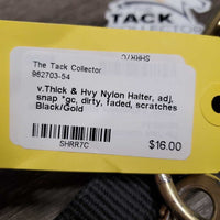 v.Thick & Hvy Nylon Halter, adj, snap *gc, dirty, faded, scratches
