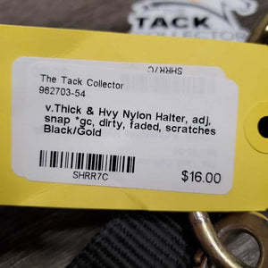 v.Thick & Hvy Nylon Halter, adj, snap *gc, dirty, faded, scratches