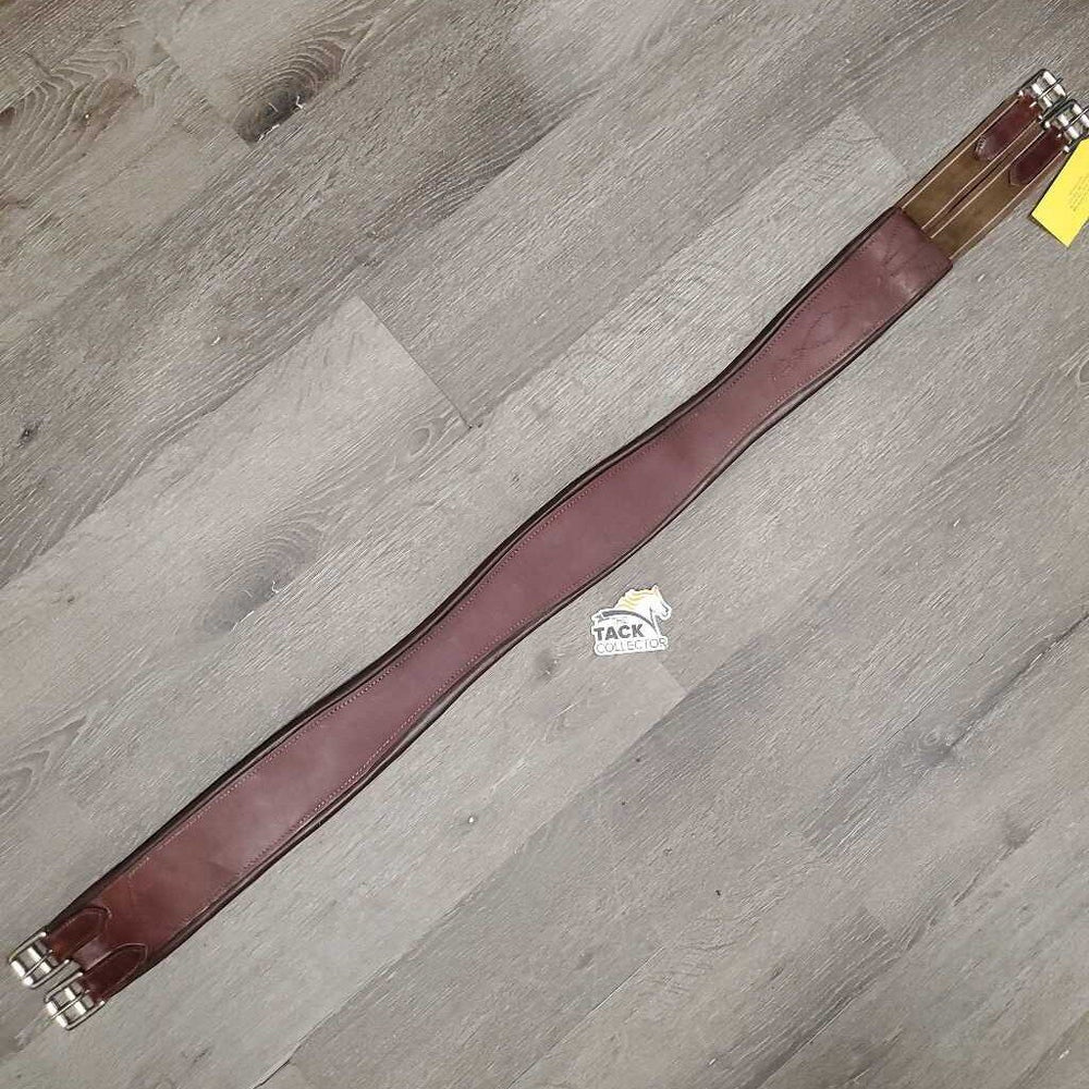 FS Padded Leather Girth, 1x els *gc, clean, faded, rubs, residue, stiff, dry