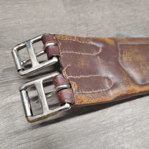 FS Padded Leather Girth, 1x els *gc, clean, faded, rubs, residue, stiff, dry
