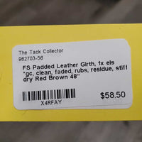 FS Padded Leather Girth, 1x els *gc, clean, faded, rubs, residue, stiff, dry
