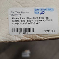 Foam Rear Riser Half Pad *gc, stains, dirt, dingy, creases, dents, compressed
