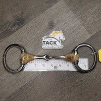 Slow Twist Eggbutt Snaffle Bit, taped *gc, clean & dirty, sticky tape residue, scratches