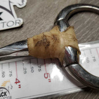 Slow Twist Eggbutt Snaffle Bit, taped *gc, clean & dirty, sticky tape residue, scratches