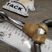 Slow Twist Eggbutt Snaffle Bit, taped *gc, clean & dirty, sticky tape residue, scratches
