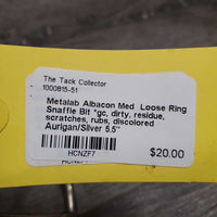 Med Loose Ring Snaffle Bit *gc, dirty, residue, scratches, rubs, discolored
