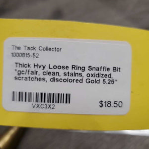 Thick Hvy Loose Ring Snaffle Bit *gc/fair, clean, stains, oxidized, scratches, discolored