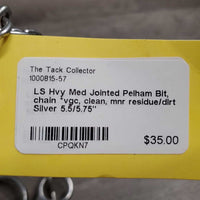 LS Hvy Med Jointed Pelham Bit, chain *vgc, clean, mnr residue/dirt
