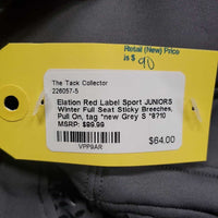 JUNIORS Winter Full Seat Sticky Breeches, Pull On, tag *new
