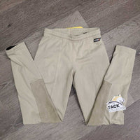 JUNIORS Light Riding Tight Breeches, Pull On *gc/fair, knee hole, undone knee stitching, pilly, rubs, dingy, seam frays