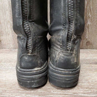 JUNIORS Tall Winter Riding Boots, zips, box *gc/fair, residue, v.cracked & split feet, split string
